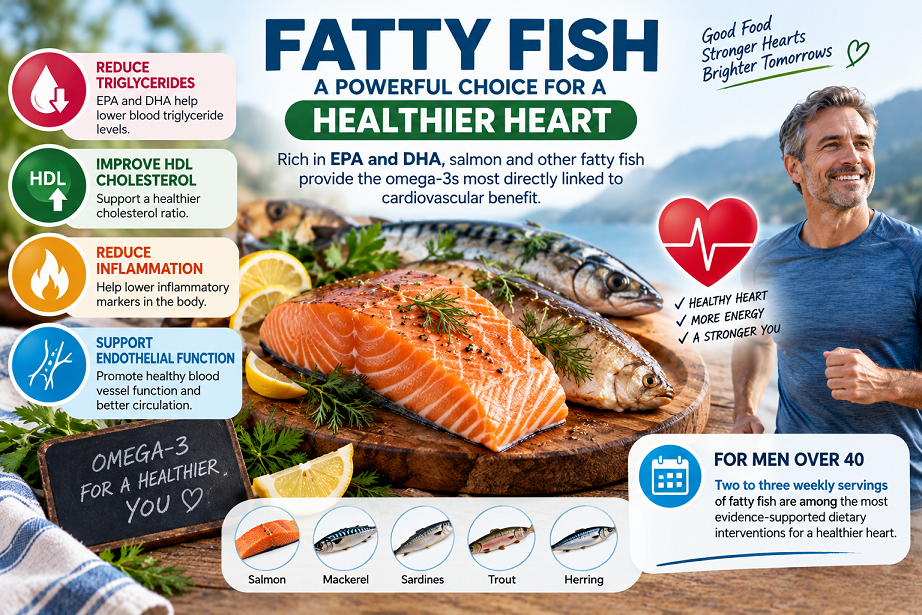 A golden-brown grilled salmon fillet on a white plate with lemon wedges, capers, and fresh dill, with the flaky pink flesh visible where it has been cut